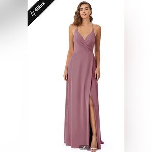 AZAZIE DAVIS
A-Line V-Neck Chiffon Floor-Length Dress Vintage Mauve